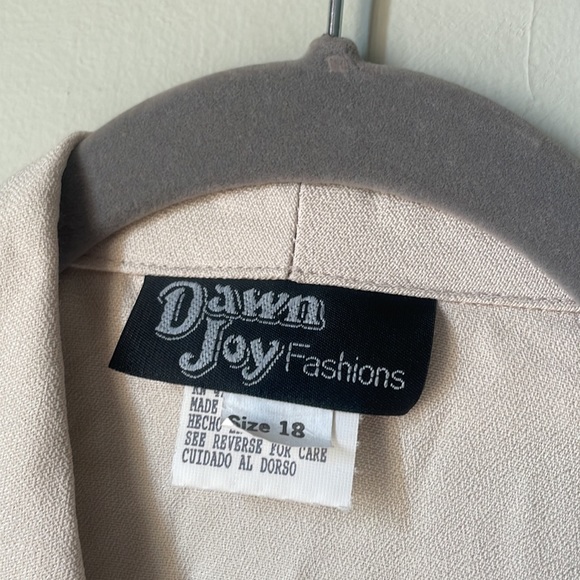 Vintage Dawn Joy Fashions cream fancy button front blazer jacket - Picture 5 of 6